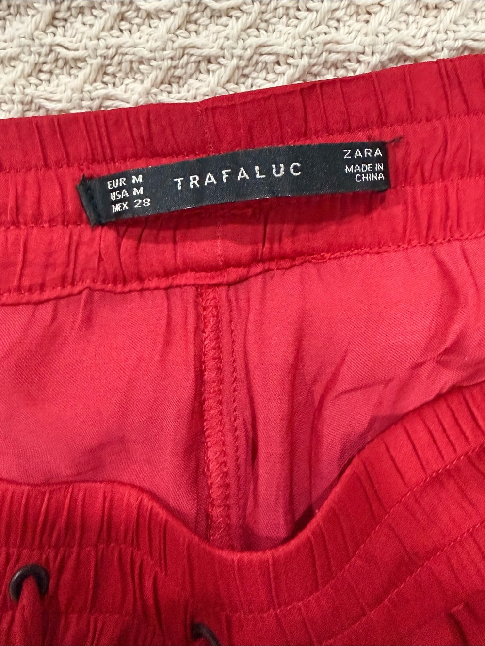 Zara Red Pants with Drawstring - Picture 2 of 3